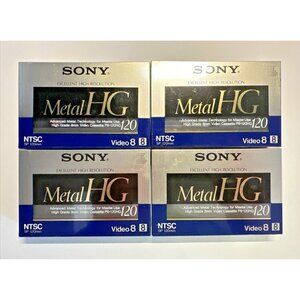 Sony Metal HG 120 8mm Video 8 Cassette Tape P6-120HG Lot Of 4 Tapes NEW SEALED